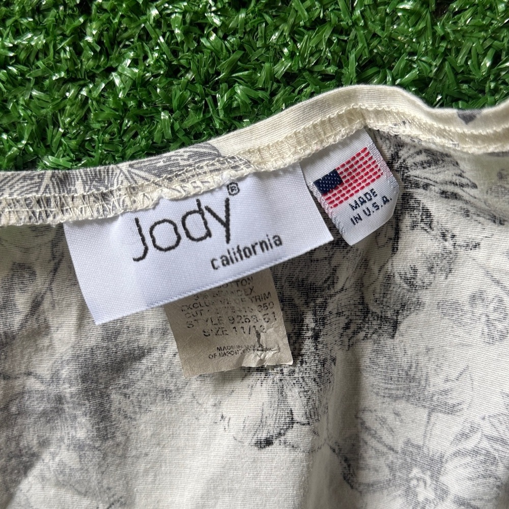 Vtg Y2K Jody California Dress Floral USA Made Light  White - Sz  11/12 - Picture 6 of 6